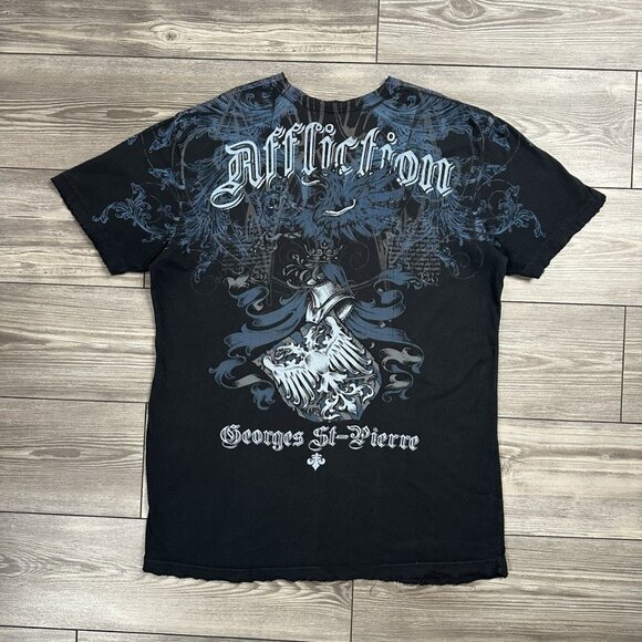 Crazy Vintage Y2K Affliction Rush Georges St-Pierre T Shirt - Picture 2 of 6